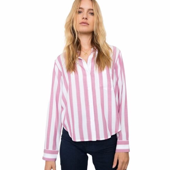 Rails Dana Bali Stripe pink size medium button - Picture 1 of 12